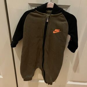 Nike Kids One Piece - Black and Olive with Orange Logo